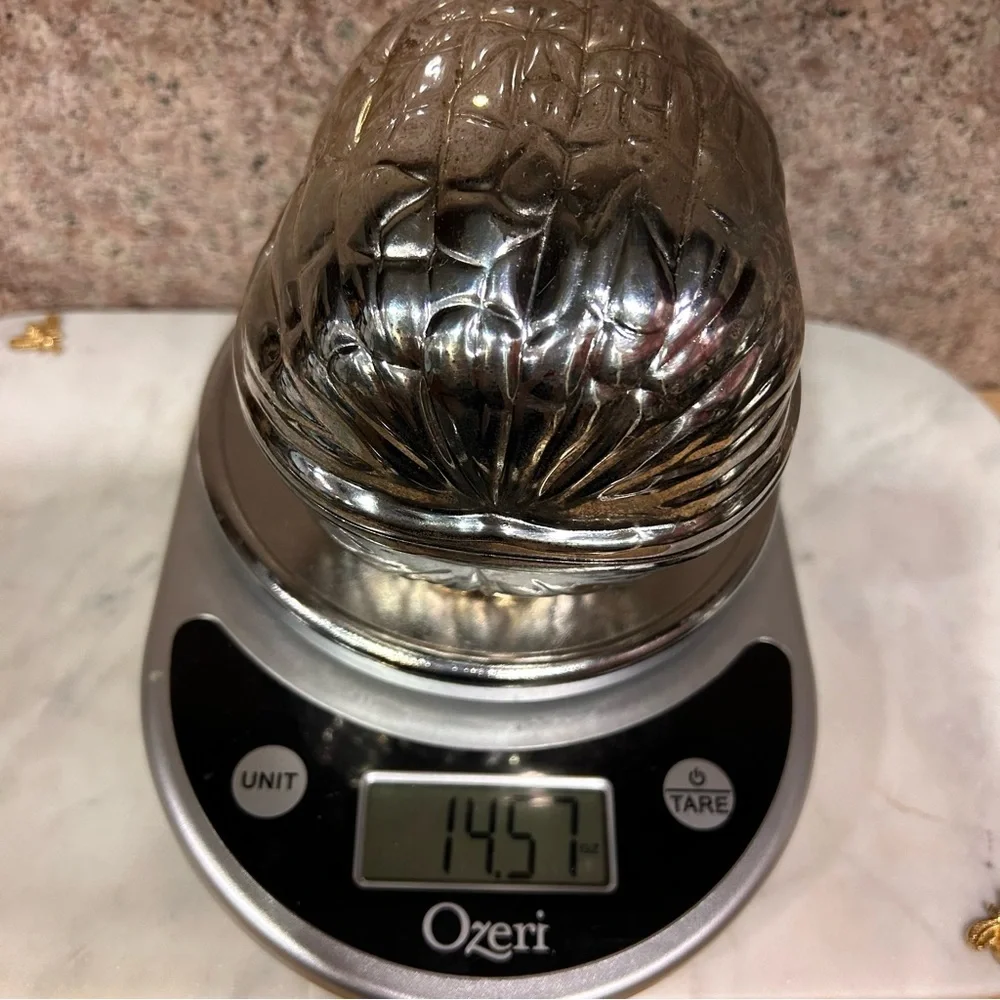 Vintage Walnut‑Shaped Silver‑Plated Nut / Candy Dish — Japan, c.1970s